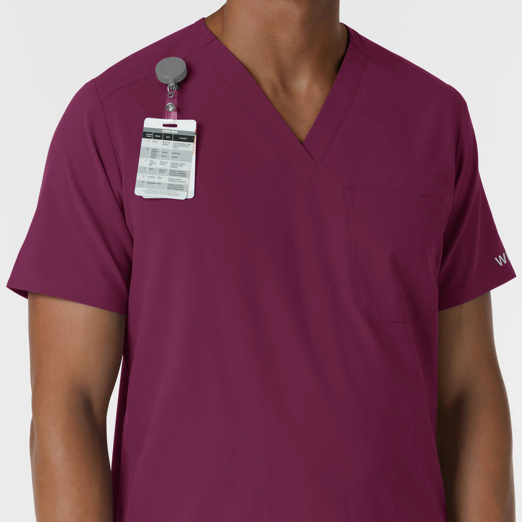 Wink Scrubs Men's V-Neck Scrub Top Wine | scrub-supply.com