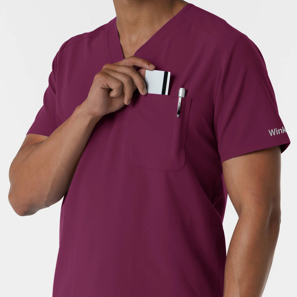 Wink Scrubs Men's V-Neck Scrub Top Wine | scrub-supply.com