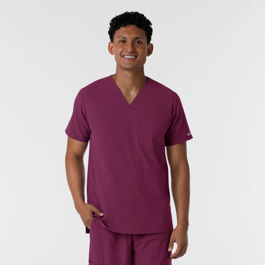 Wink Scrubs Men's V-Neck Scrub Top Wine | scrub-supply.com