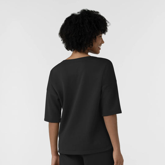 Wink Scrubs Women's Relaxed Pullover Black | scrub-supply.com