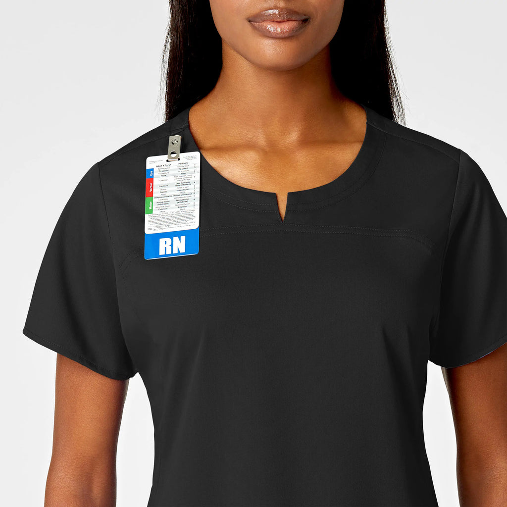 Wink Scrubs Women's 4 Pocket Notch Neck Scrub Top Black | scrub-supply.com