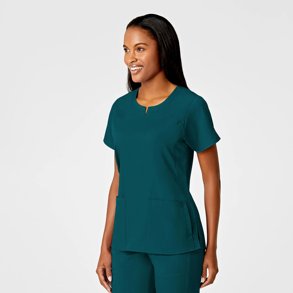 Wink Scrubs Women's 4 Pocket Notch Neck Scrub Top Caribbean Blue | scrub-supply.com