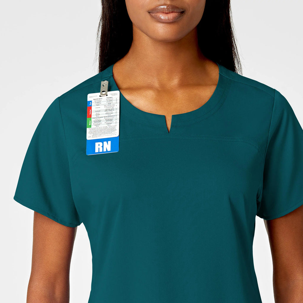 Wink Scrubs Women's 4 Pocket Notch Neck Scrub Top Caribbean Blue | scrub-supply.com