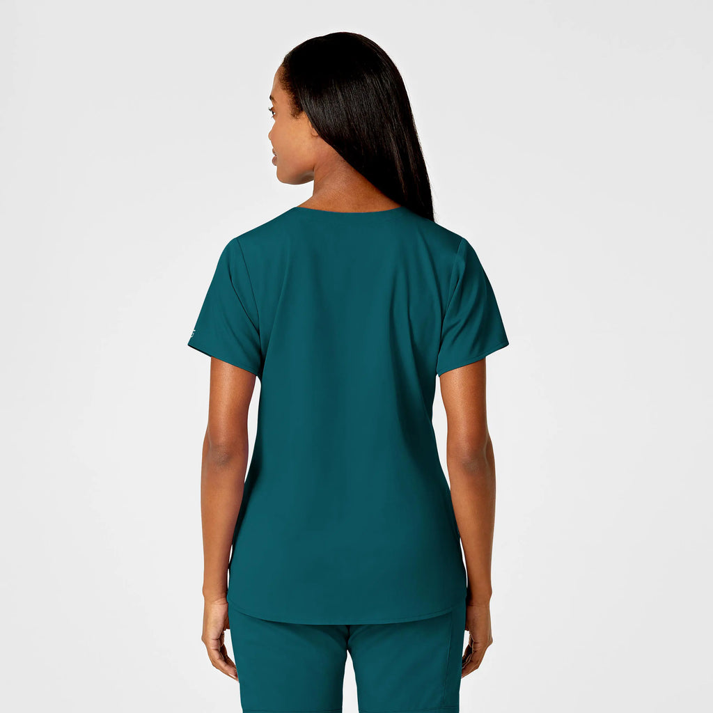 Wink Scrubs Women's 4 Pocket Notch Neck Scrub Top Caribbean Blue | scrub-supply.com