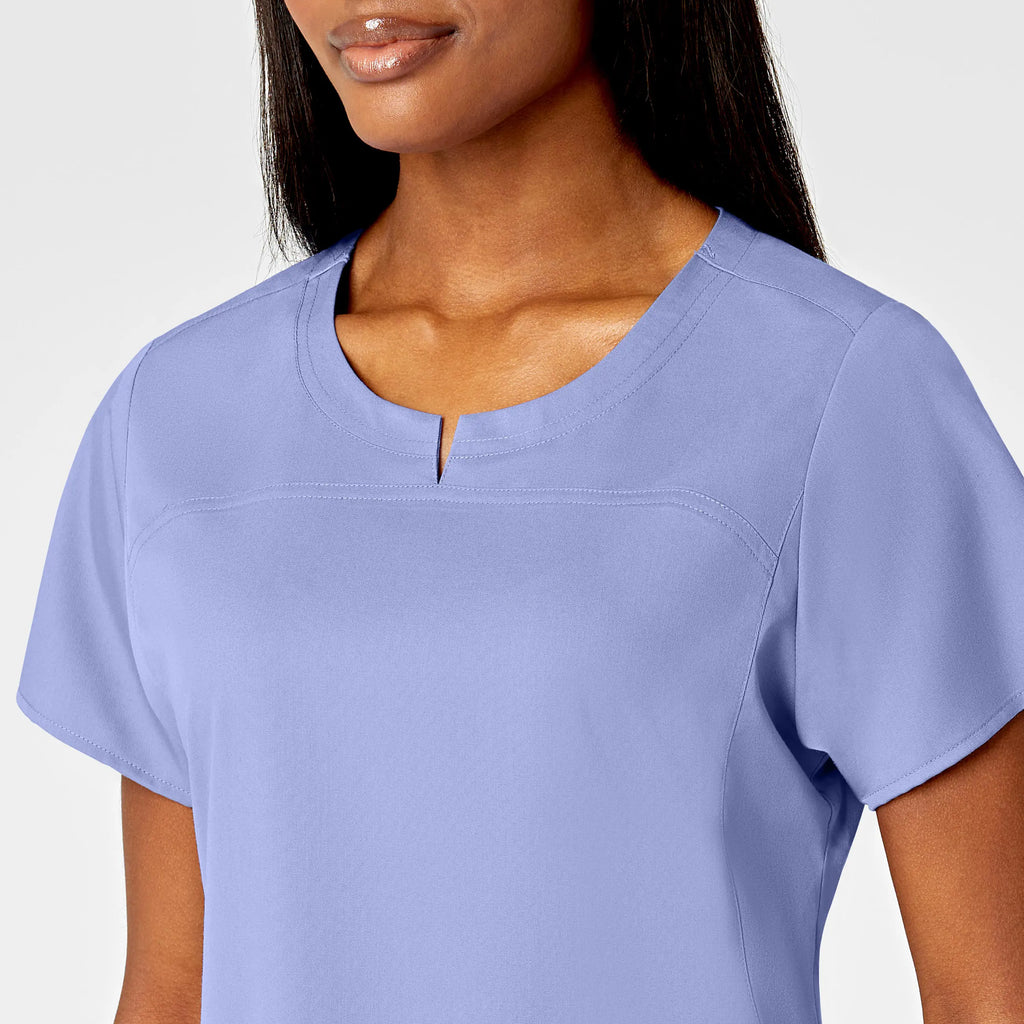 Wink Scrubs Women's 4 Pocket Notch Neck Scrub Top Ceil Blue | scrub-supply.com