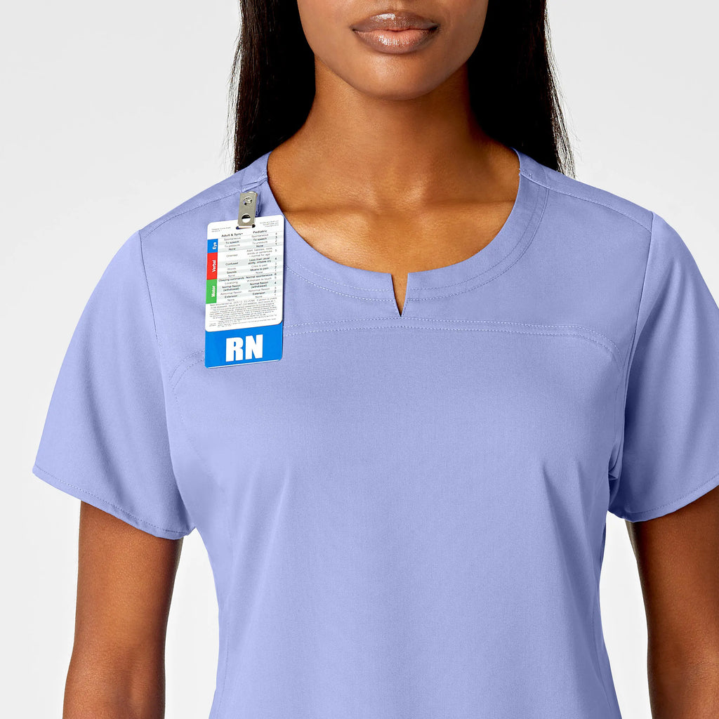 Wink Scrubs Women's 4 Pocket Notch Neck Scrub Top Ceil Blue | scrub-supply.com