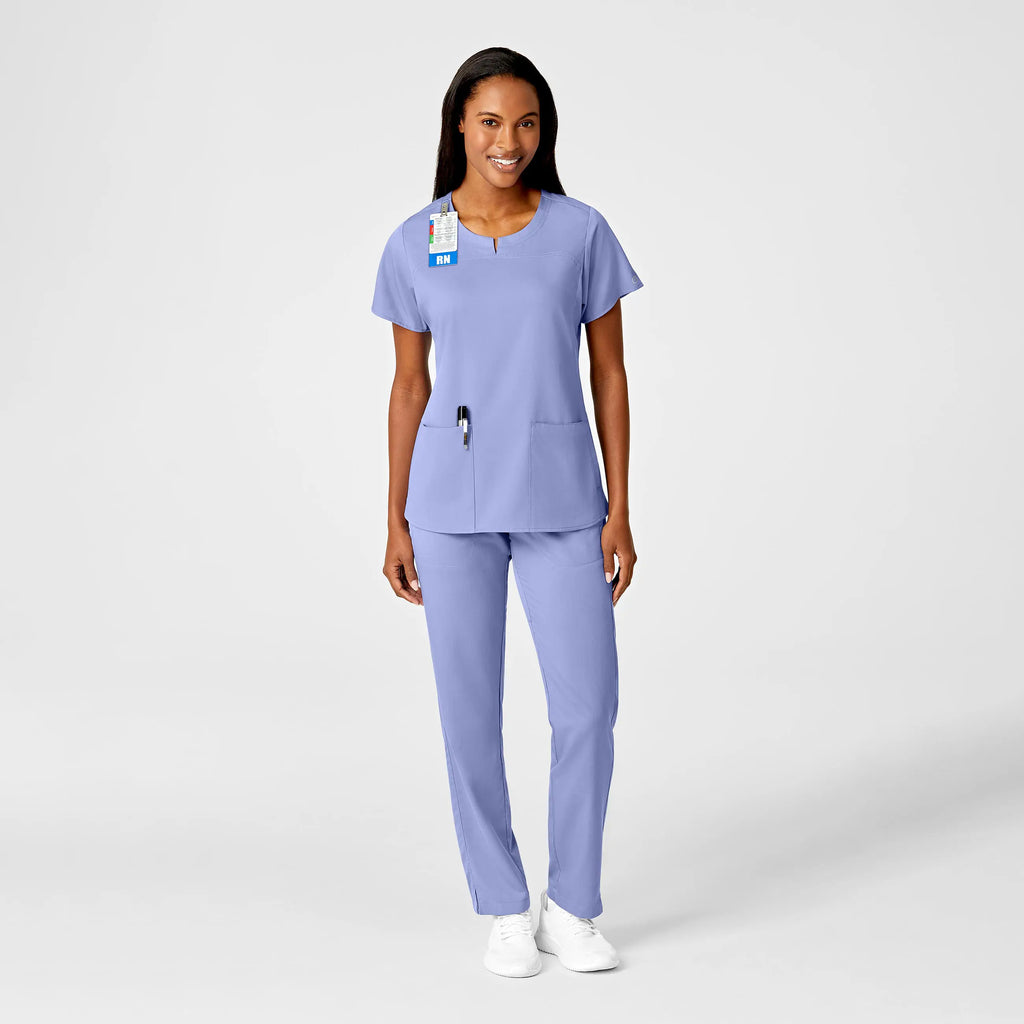 Wink Scrubs Women's 4 Pocket Notch Neck Scrub Top Ceil Blue | scrub-supply.com