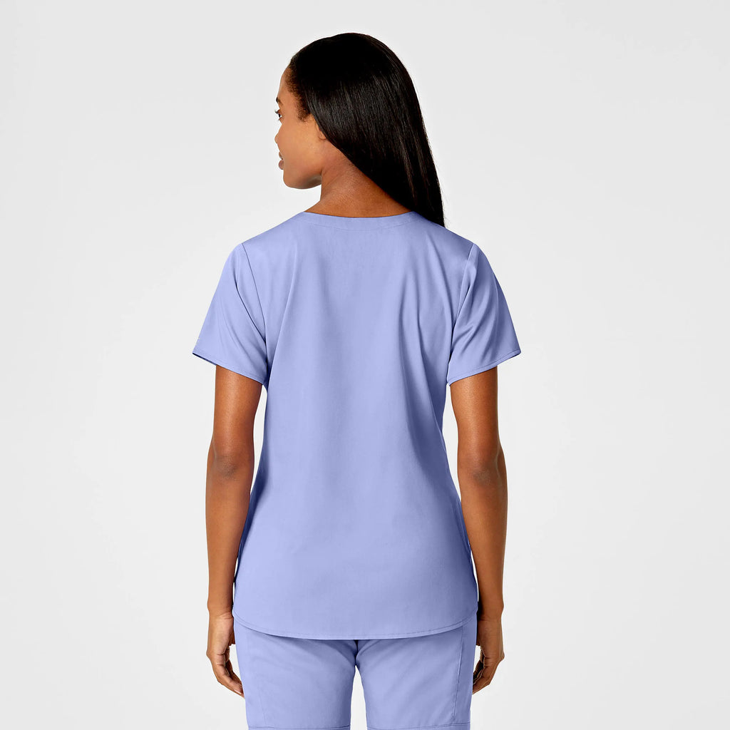 Wink Scrubs Women's 4 Pocket Notch Neck Scrub Top Ceil Blue | scrub-supply.com