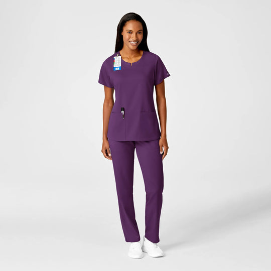 Wink Scrubs Women's 4 Pocket Notch Neck Scrub Top Eggplant | scrub-supply.com