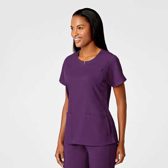 Wink Scrubs Women's 4 Pocket Notch Neck Scrub Top Eggplant | scrub-supply.com