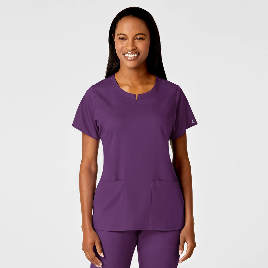 Wink Scrubs Women's 4 Pocket Notch Neck Scrub Top Eggplant | scrub-supply.com