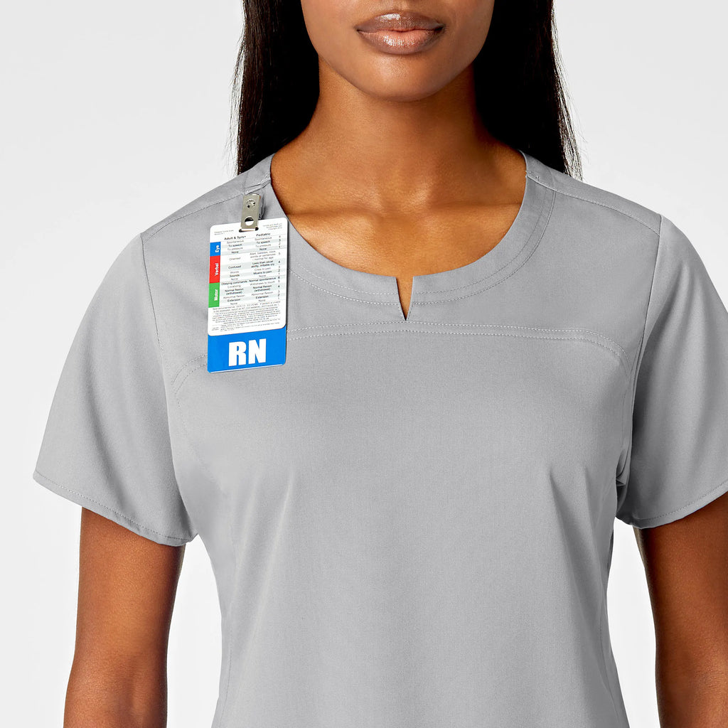 Wink Scrubs Women's 4 Pocket Notch Neck Scrub Top Grey | scrub-supply.com