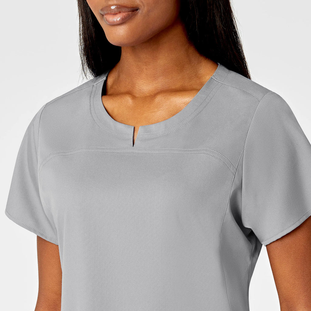Wink Scrubs Women's 4 Pocket Notch Neck Scrub Top Grey | scrub-supply.com