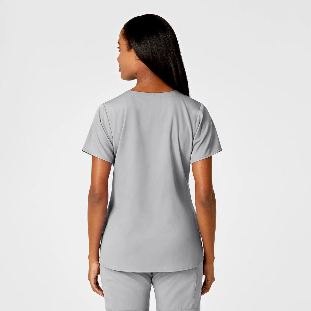 Wink Scrubs Women's 4 Pocket Notch Neck Scrub Top Grey | scrub-supply.com