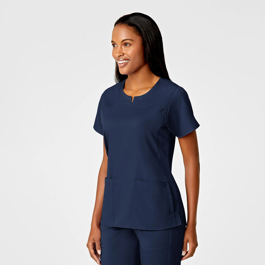 Wink Scrubs Women's 4 Pocket Notch Neck Scrub Top Navy | scrub-supply.com