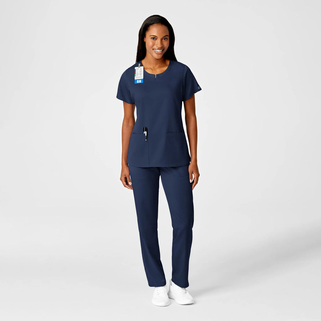 Wink Scrubs Women's 4 Pocket Notch Neck Scrub Top Navy | scrub-supply.com