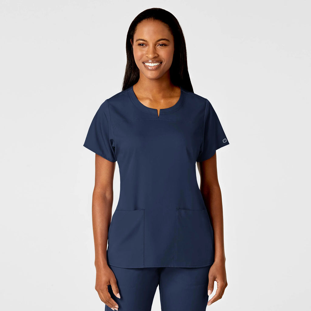 Wink Scrubs Women's 4 Pocket Notch Neck Scrub Top Navy | scrub-supply.com