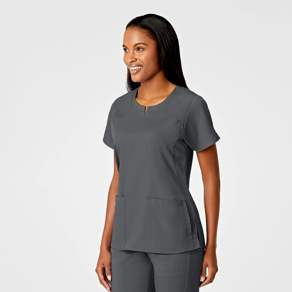 Wink Scrubs Women's 4 Pocket Notch Neck Scrub Top Pewter | scrub-supply.com