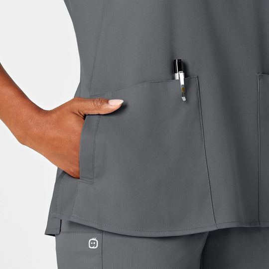 Wink Scrubs Women's 4 Pocket Notch Neck Scrub Top Pewter | scrub-supply.com