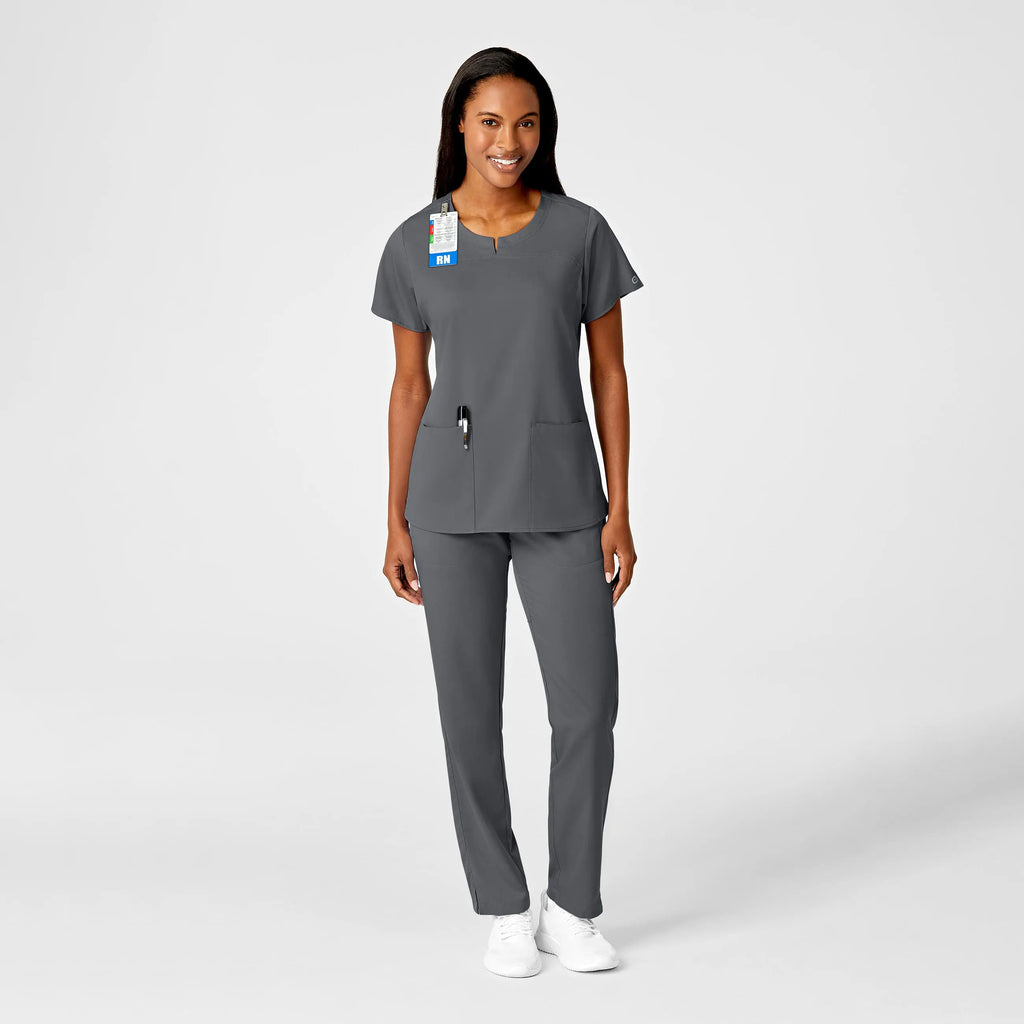 Wink Scrubs Women's 4 Pocket Notch Neck Scrub Top Pewter | scrub-supply.com