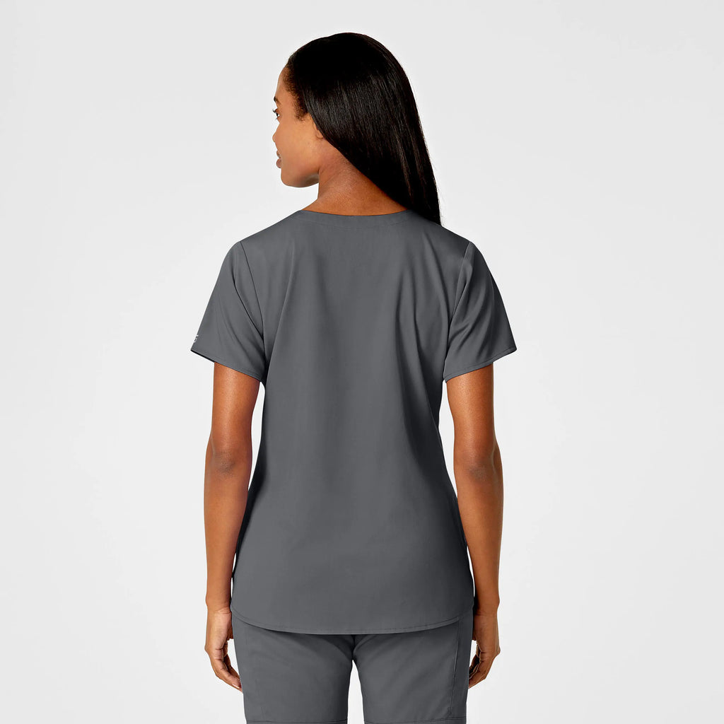 Wink Scrubs Women's 4 Pocket Notch Neck Scrub Top Pewter | scrub-supply.com