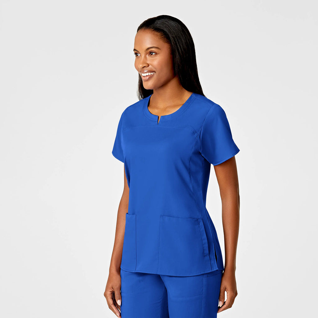 Wink Scrubs Women's 4 Pocket Notch Neck Scrub Top Royal Blue | scrub-supply.com