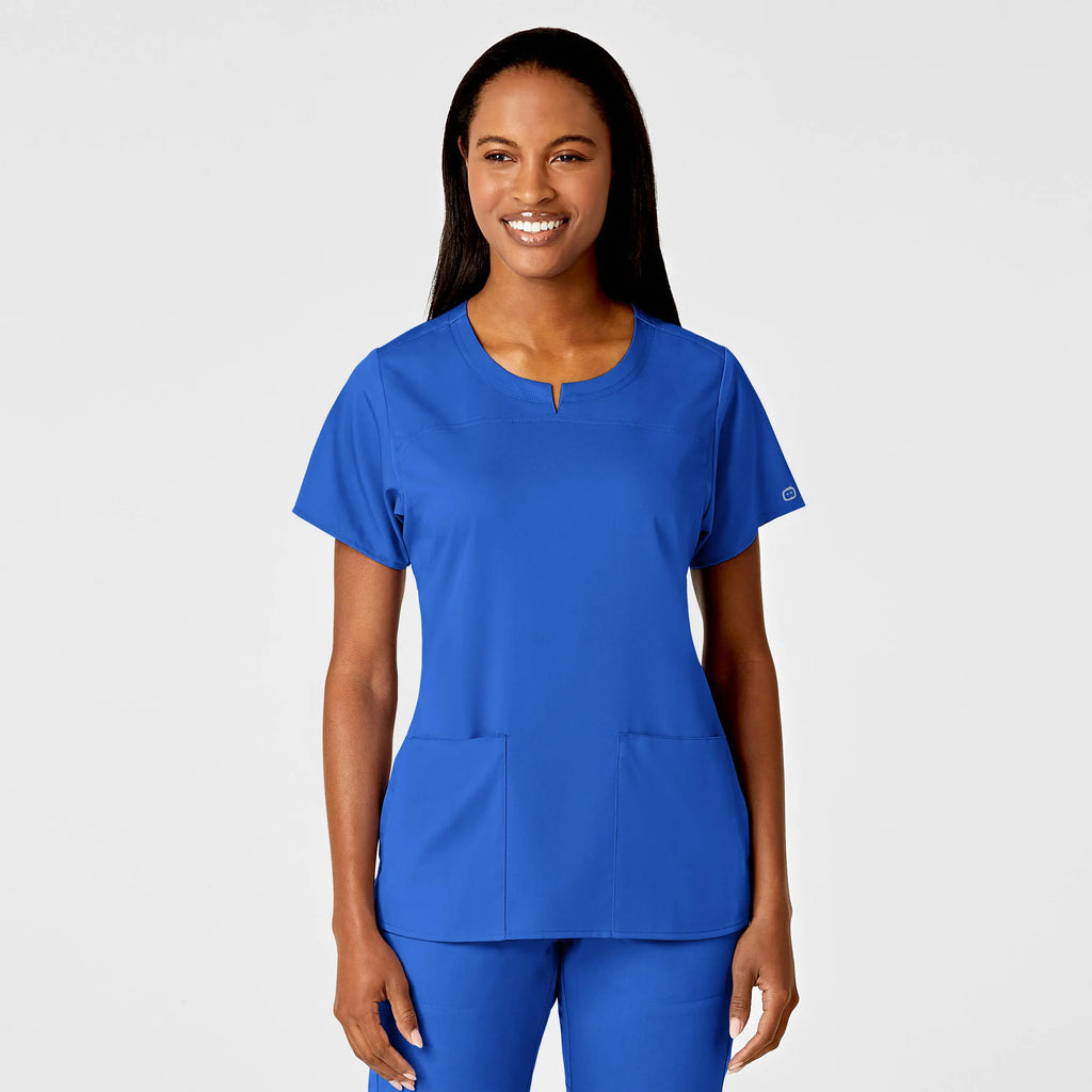 Wink Scrubs Women's 4 Pocket Notch Neck Scrub Top Royal Blue | scrub-supply.com