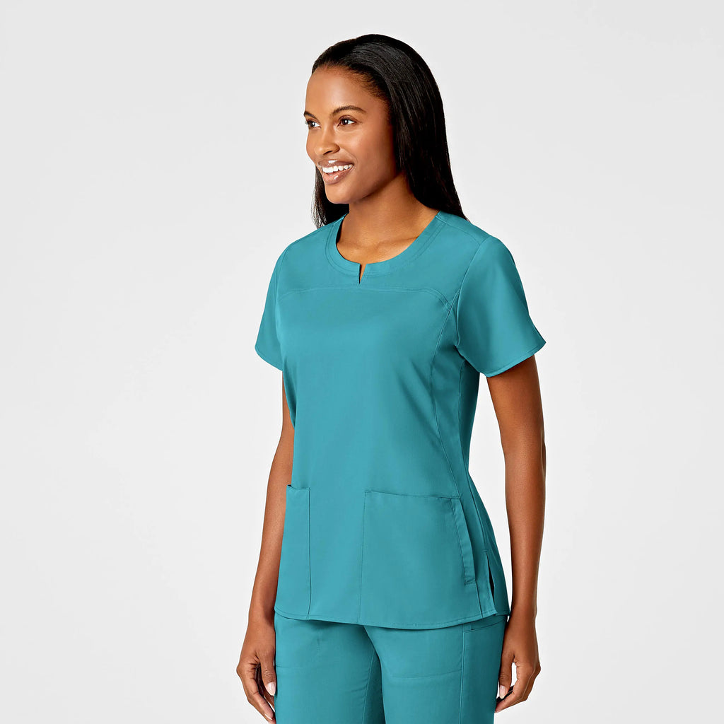 Wink Scrubs Women's 4 Pocket Notch Neck Scrub Top Teal | scrub-supply.com