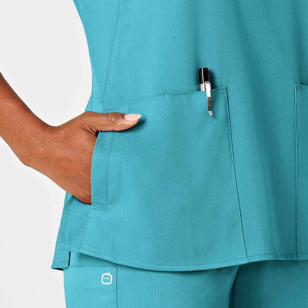 Wink Scrubs Women's 4 Pocket Notch Neck Scrub Top Teal | scrub-supply.com