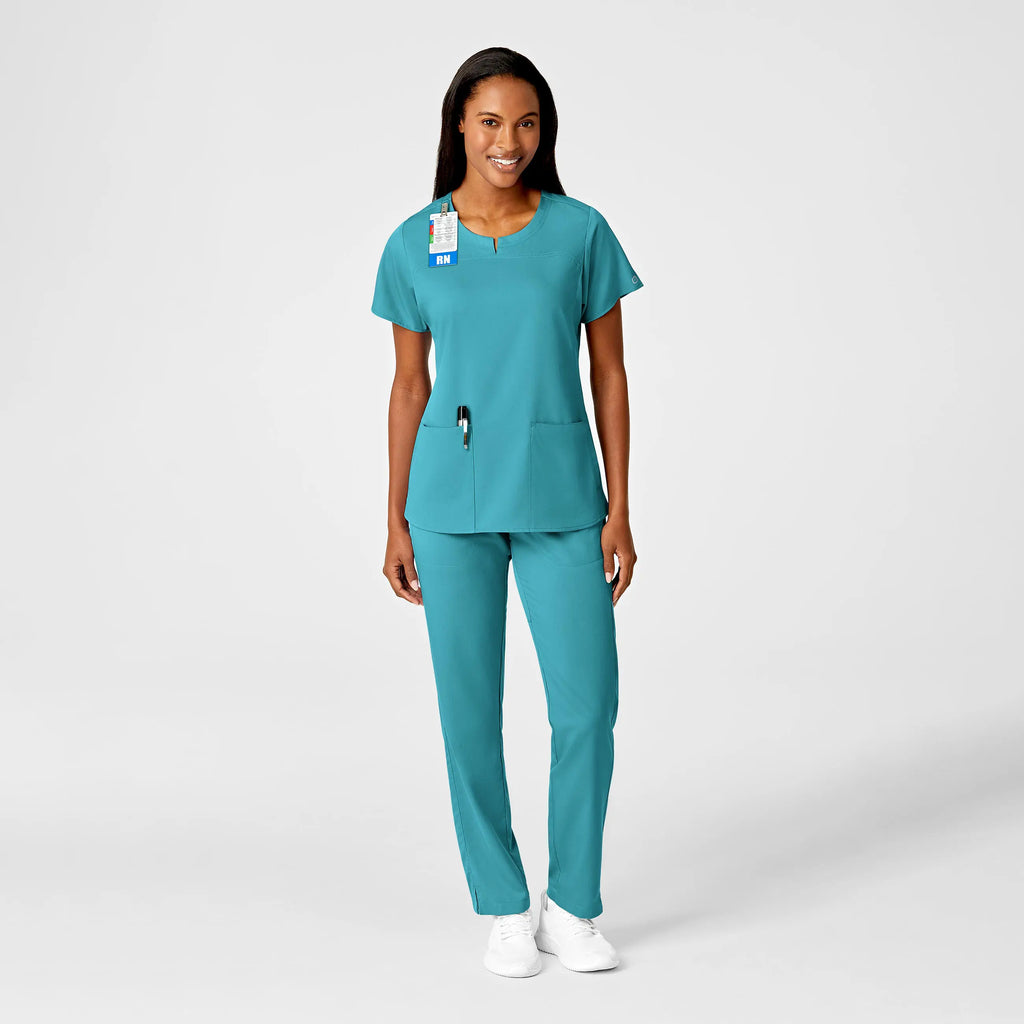 Wink Scrubs Women's 4 Pocket Notch Neck Scrub Top Teal | scrub-supply.com