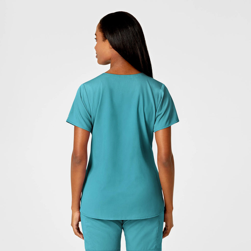 Wink Scrubs Women's 4 Pocket Notch Neck Scrub Top Teal | scrub-supply.com