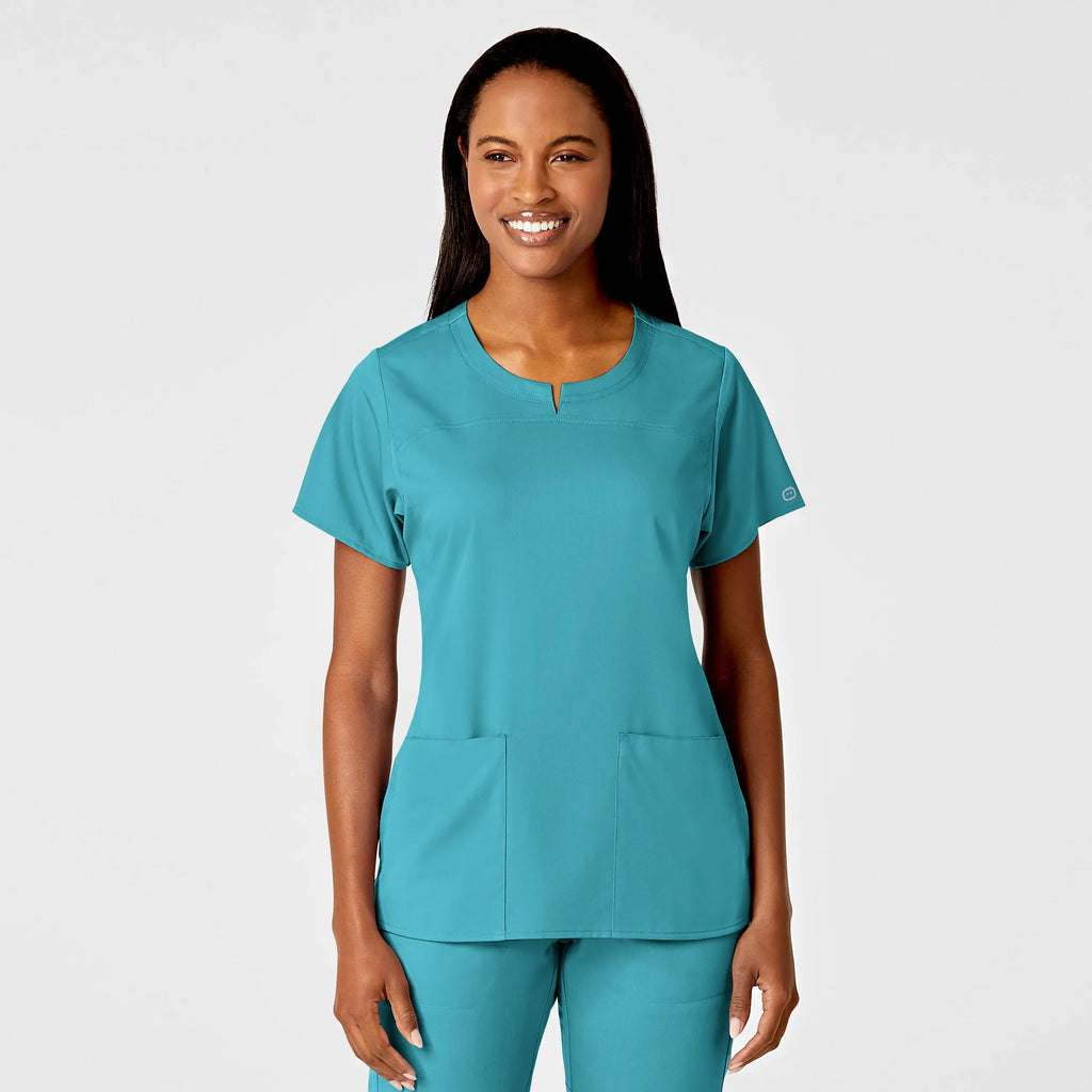 Wink Scrubs Women's 4 Pocket Notch Neck Scrub Top Teal | scrub-supply.com