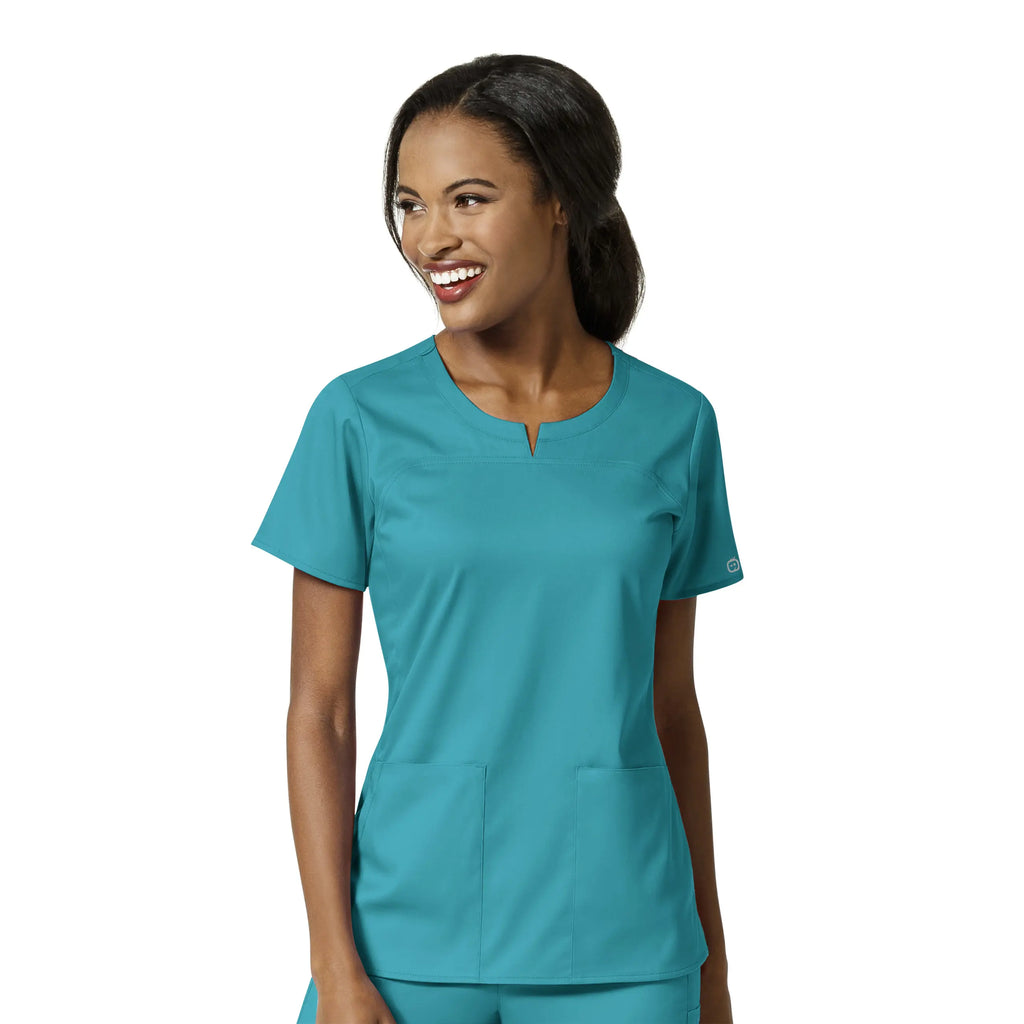 Wink Scrubs Women's 4 Pocket Notch Neck Scrub Top Teal | scrub-supply.com