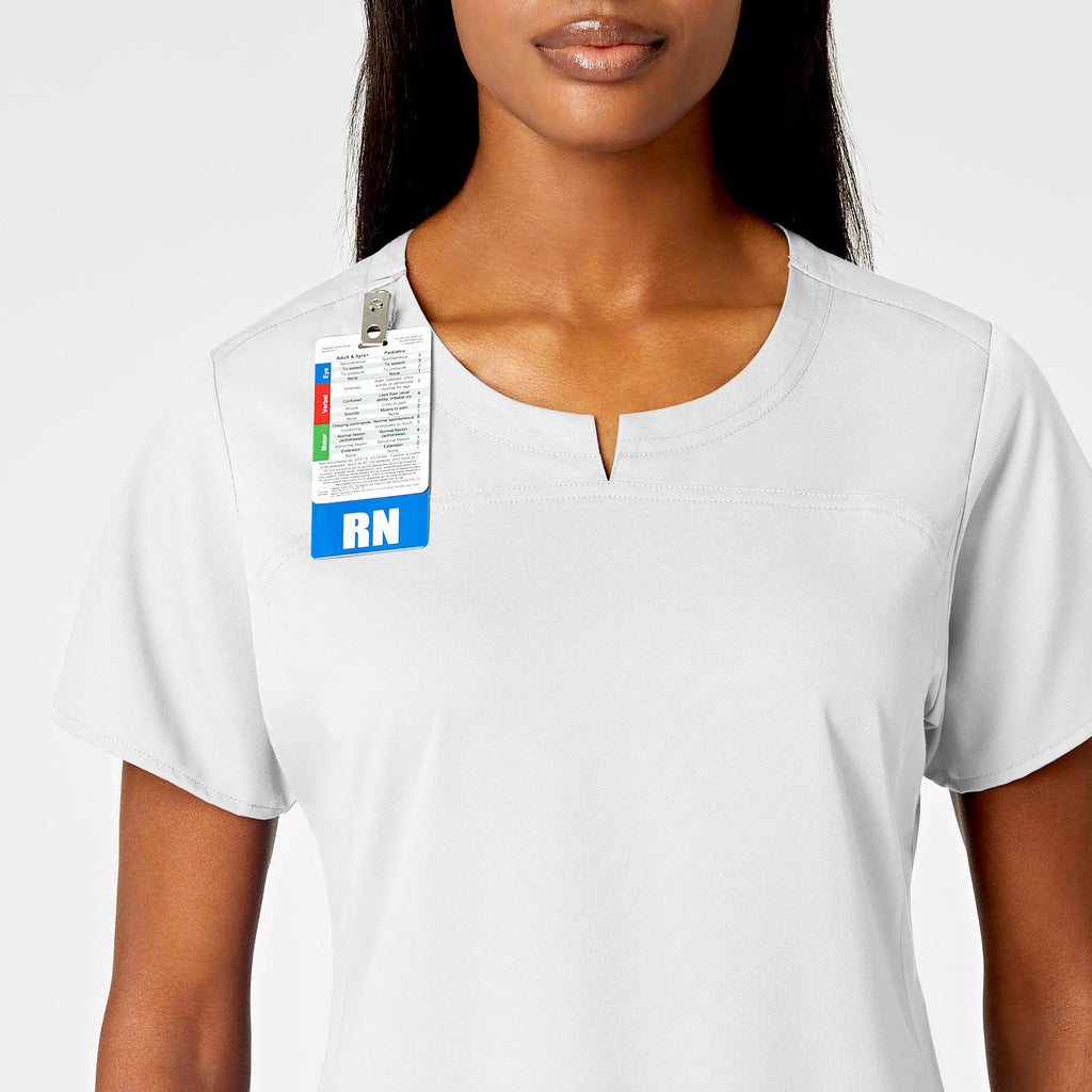 Wink Scrubs Women's 4 Pocket Notch Neck Scrub Top White | scrub-supply.com