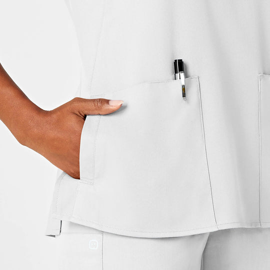 Wink Scrubs Women's 4 Pocket Notch Neck Scrub Top White | scrub-supply.com