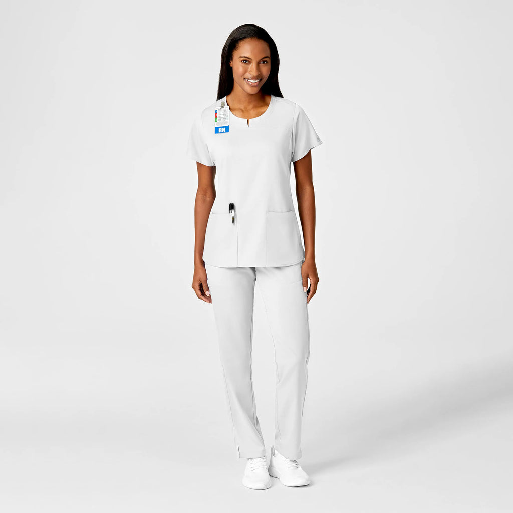 Wink Scrubs Women's 4 Pocket Notch Neck Scrub Top White | scrub-supply.com