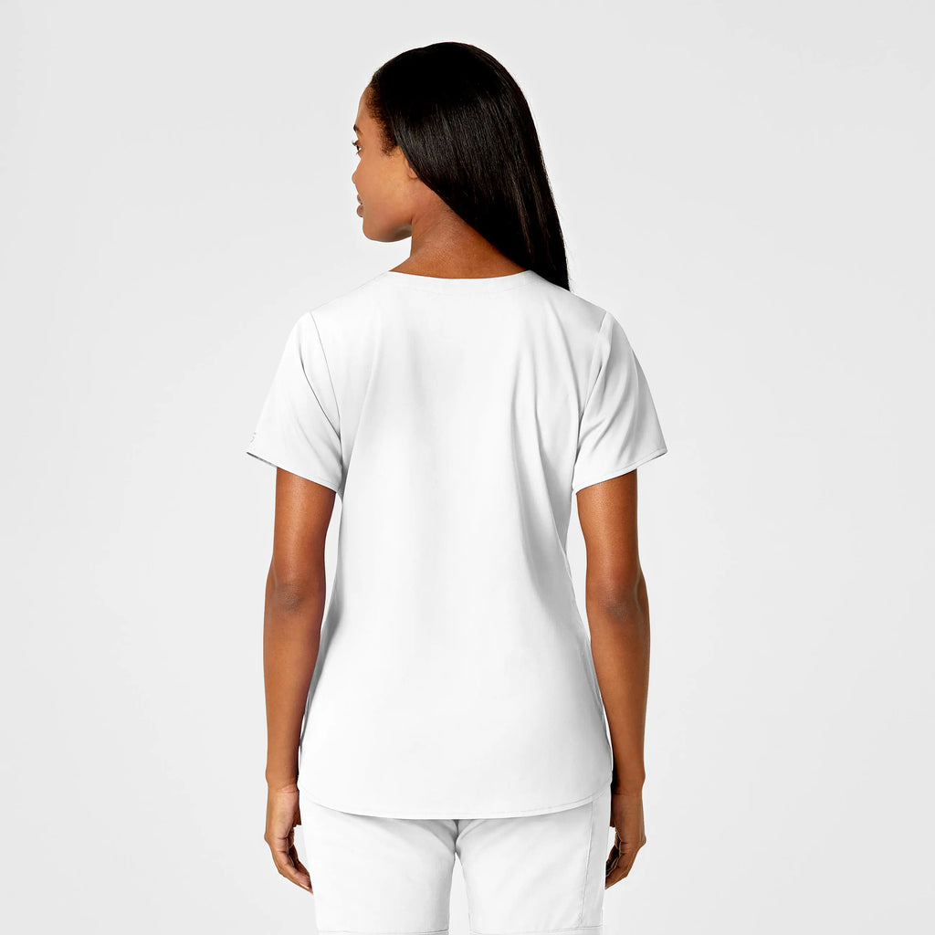 Wink Scrubs Women's 4 Pocket Notch Neck Scrub Top White | scrub-supply.com