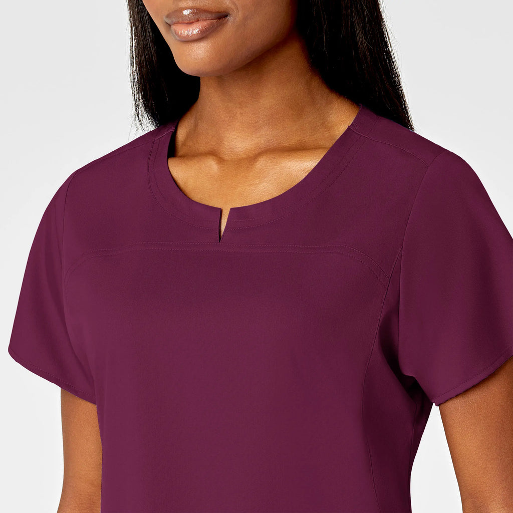 Wink Scrubs Women's 4 Pocket Notch Neck Scrub Top Wine | scrub-supply.com