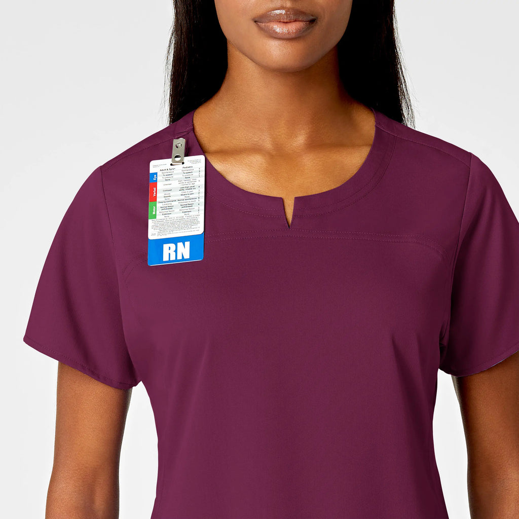 Wink Scrubs Women's 4 Pocket Notch Neck Scrub Top Wine | scrub-supply.com