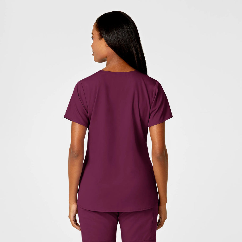 Wink Scrubs Women's 4 Pocket Notch Neck Scrub Top Wine | scrub-supply.com