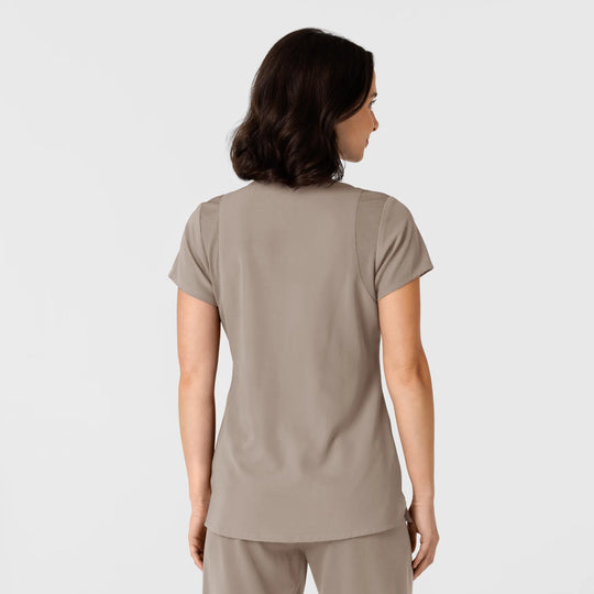 Wink Scrubs Women's Flex-n-Reach Shoulder Panel V-Neck Scrub Top Haze | scrub-supply.com