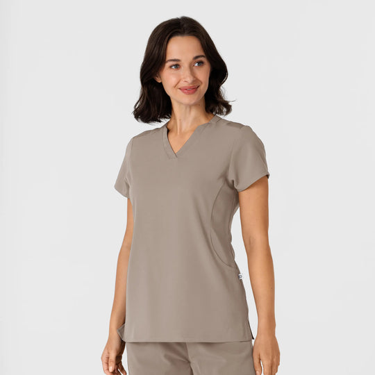 Wink Scrubs Women's Flex-n-Reach Shoulder Panel V-Neck Scrub Top Haze | scrub-supply.com