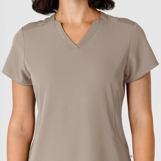 Wink Scrubs Women's Flex-n-Reach Shoulder Panel V-Neck Scrub Top Haze | scrub-supply.com
