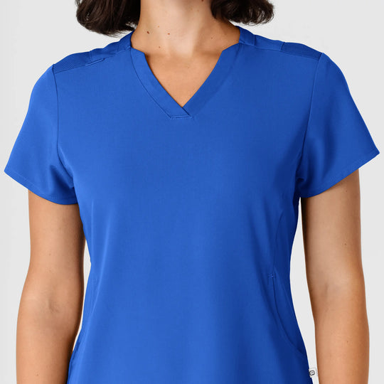 Wink Scrubs Women's Flex-n-Reach Shoulder Panel V-Neck Scrub Top Royal Blue | scrub-supply.com