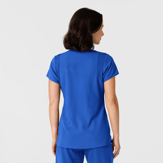 Wink Scrubs Women's Flex-n-Reach Shoulder Panel V-Neck Scrub Top Royal Blue | scrub-supply.com
