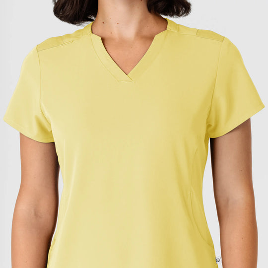 Wink Scrubs Women's Flex-n-Reach Shoulder Panel V-Neck Scrub Top Sunshine Yellow | scrub-supply.com