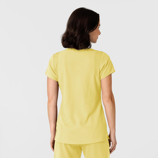 Wink Scrubs Women's Flex-n-Reach Shoulder Panel V-Neck Scrub Top Sunshine Yellow | scrub-supply.com