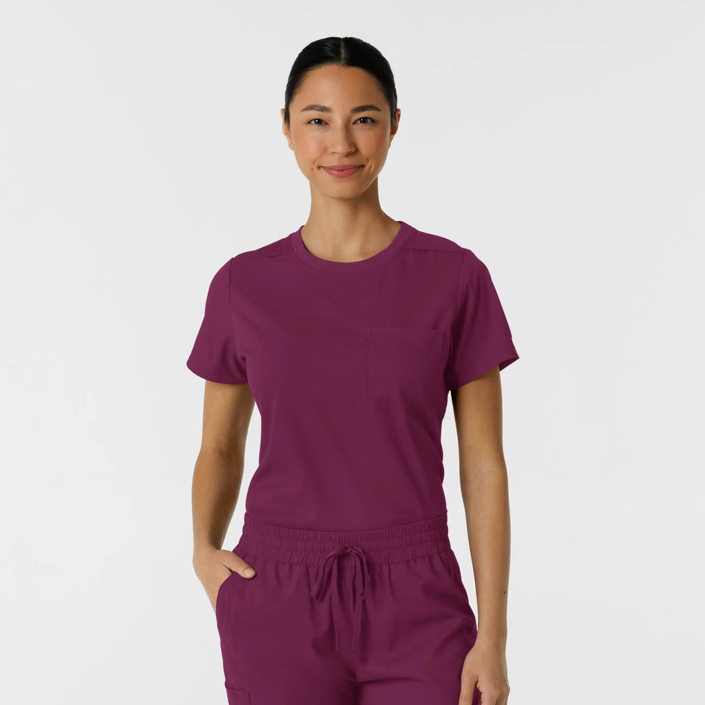 Wink Scrubs Women's Classic Tee Wine | scrub-supply.com