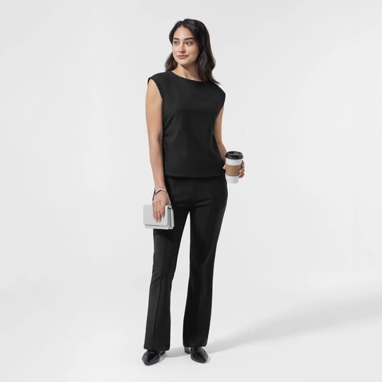 Wink Scrubs Women's Women’s Ruched Blouse Black | scrub-supply.com