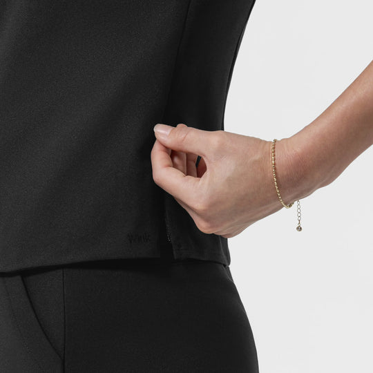 Wink Scrubs Women's Women’s Ruched Blouse Black | scrub-supply.com